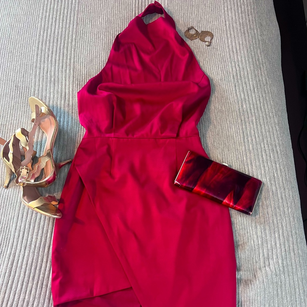 Elliatt Camo Dress in Crimson Red